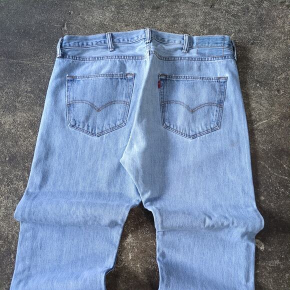 Levi's 501 Jeans Mens 38x30 Blue Faded Distressed Button Fly Repaired Grunge - Picture 4 of 10